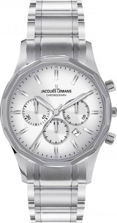 Jacques Lemans Herenchronograaf Stockholm, Classic 1 2020B Zilverkleur