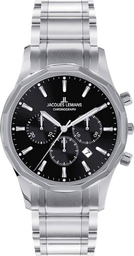 Jacques Lemans Herenchronograaf Stockholm, Classic 1 2020A Zilverkleur