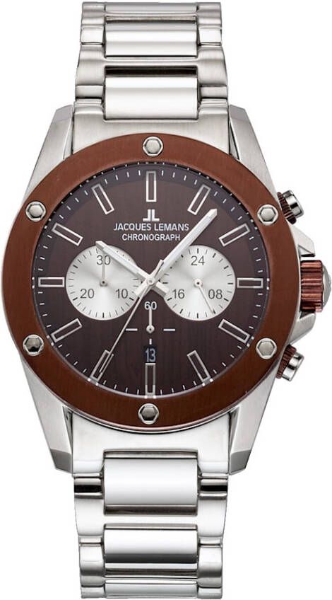 Babista Herenchronograaf Jacques Lemans Zilverkleur::Bruin
