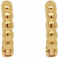 24Kae Oorbellen Creolen met bolletjes sctructuur 925 Sterling zilver geelgoud verguld 42414Y Goudkleurig