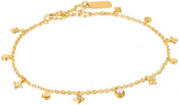 Ania Haie Star Mother of Pearl Drop enkelbandje van zilver