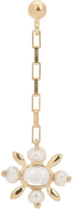 Anna + Nina Antique Soul Stud Chain enkele oorsteker verguld