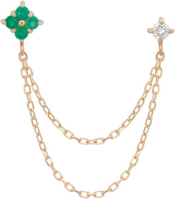 Anna + Nina Enchanted Chain enkele oorsteker van 14 karaat geelgoud