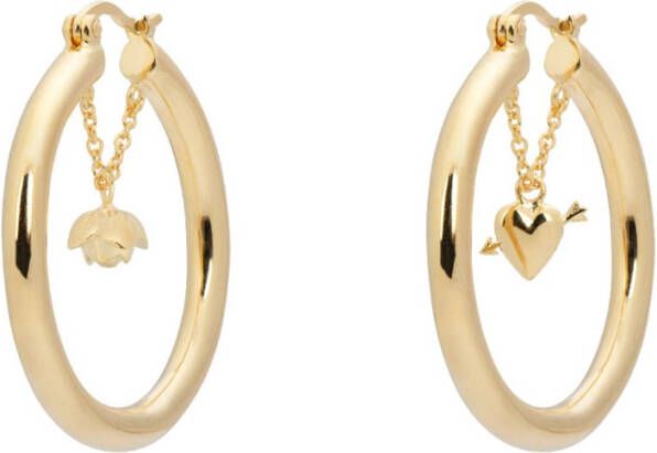 Anna + Nina Love Story Hoop oorringen verguld