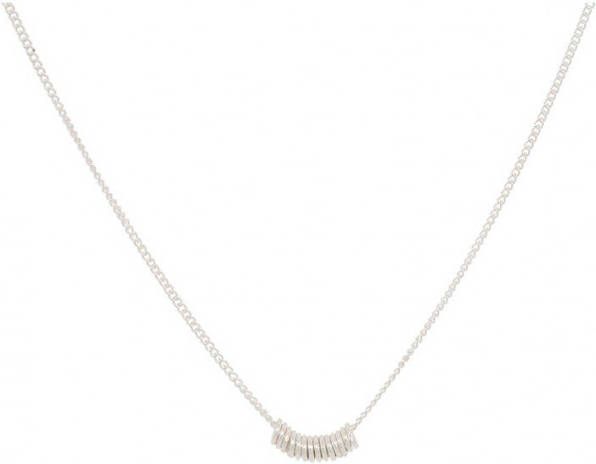Anna + Nina Multi Ring fijne ketting van zilver