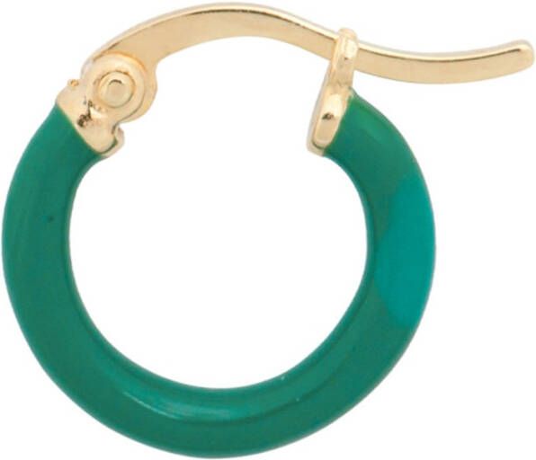 Anna + Nina Serene Green enkele oorring verguld