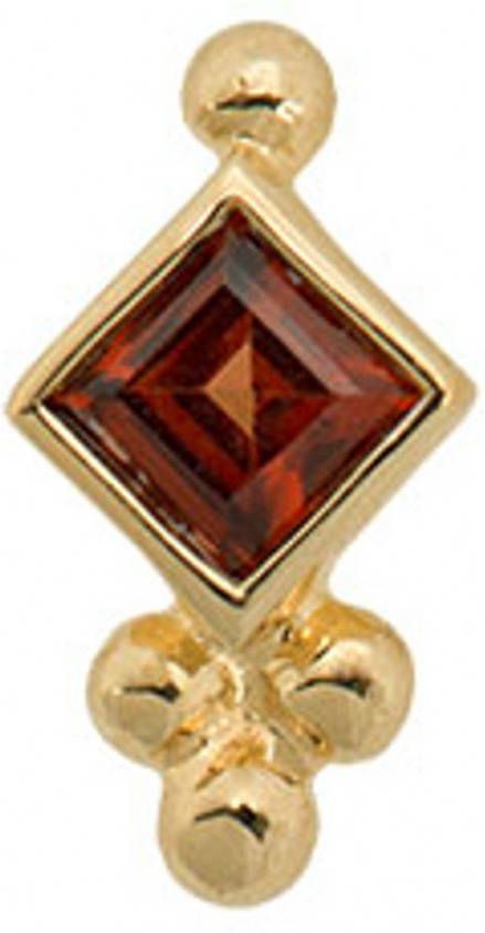 Anna + Nina Single Bindi enkele oorsteker Garnet  van 14k goud 18-2M902042G