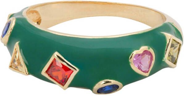 Anna + Nina Sweet Gem ring verguld