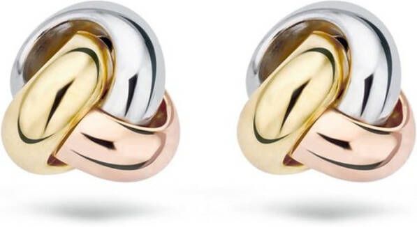 Blush Oorknopjes van 14 karaat geel -, wit en ros&#xE9, goud 7157WYR