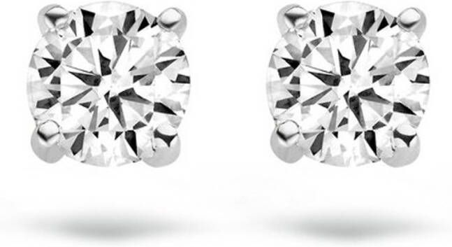 Blush Oorknopjes van 14 karaat witgoud met zirkonia 7014WZI