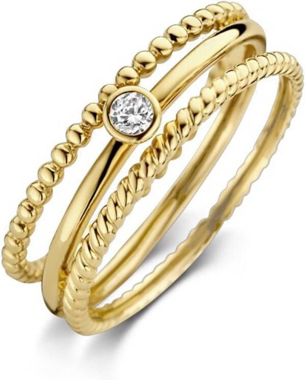 Blush Ring van 14 karaat geelgoud met zirkonia 1238YZI