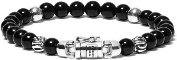 Buddha to Buddha Spirit Beads Mini Onyx kralenarmband van zilver