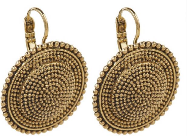 Camps en Camps Oorbellen Disc Dormeuses Goudkleurig