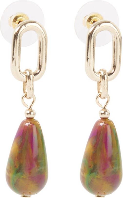 Camps & Camps Oval Resin oorstekers verguld