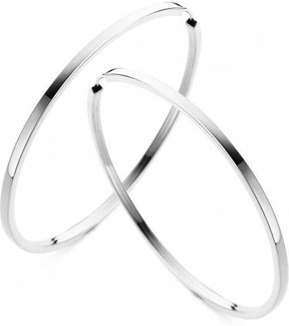 Casa Jewelry Snap Thin Square 55 oorringen van zilver