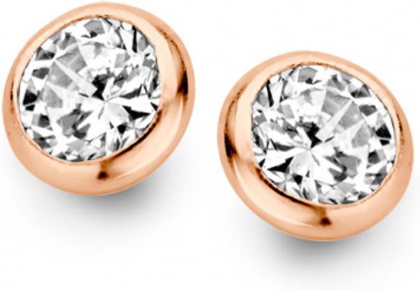 Casa Jewelry La Mer Small oorknopjes van zilver met rosegoud verguld