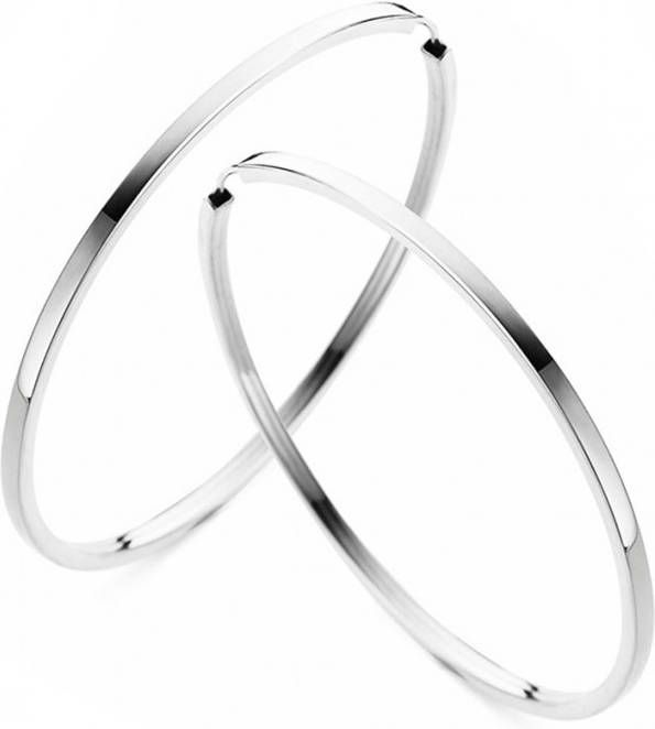 Casa Jewelry Snap Thin Square 25 oorringen van zilver