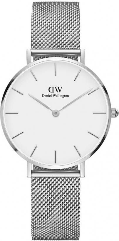 Daniel Wellington Petite Sterling Zilver Horloge Ø 32 mm Witte Wijzerplaat