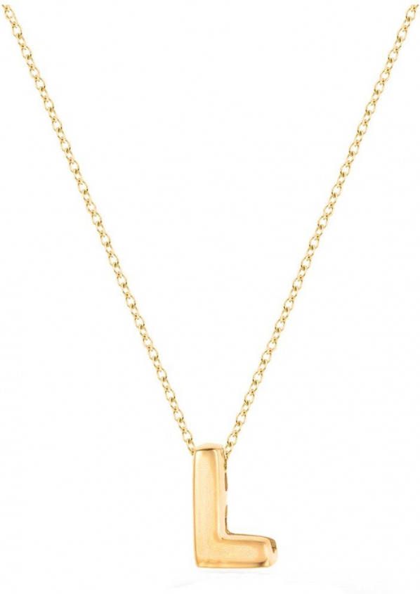 Diamond Point Geelgouden collier Alphabet