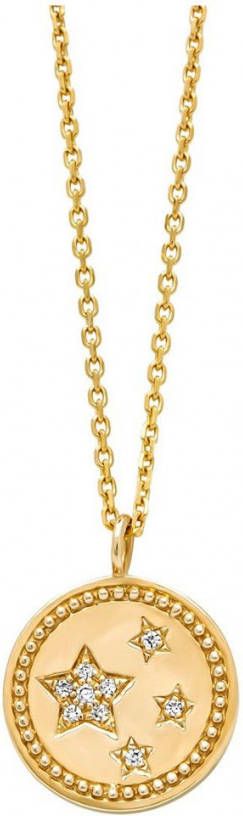 Diamond Point Geelgouden collier, Zodiac Stars