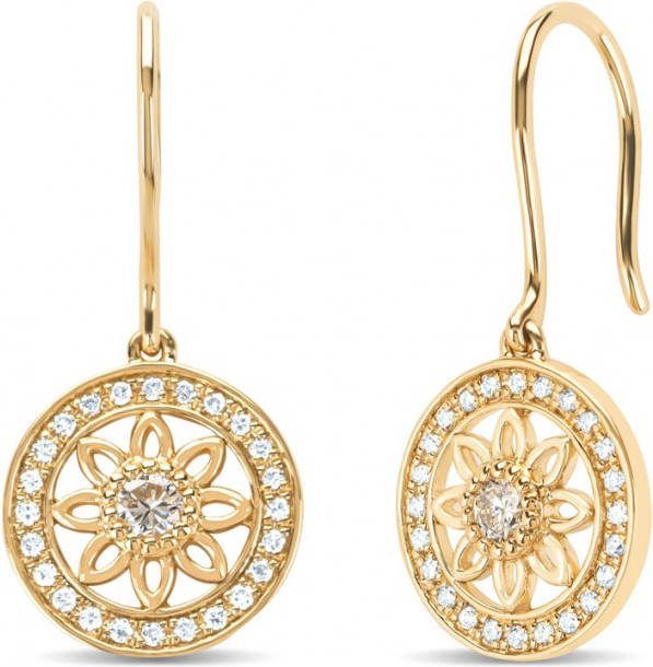 Diamond Point Geelgouden oorsieraden, 0 24 ct diamant, Birthstones