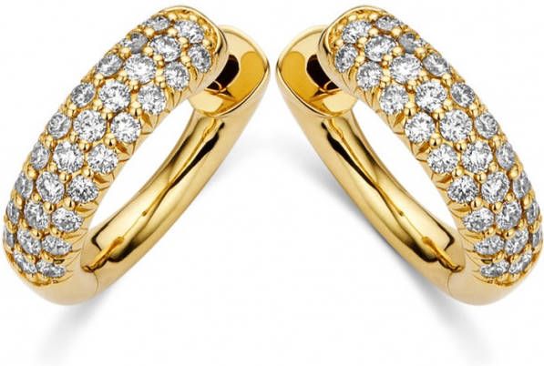 Diamond Point Geelgouden oorsieraden 0 82 ct diamant Caviar