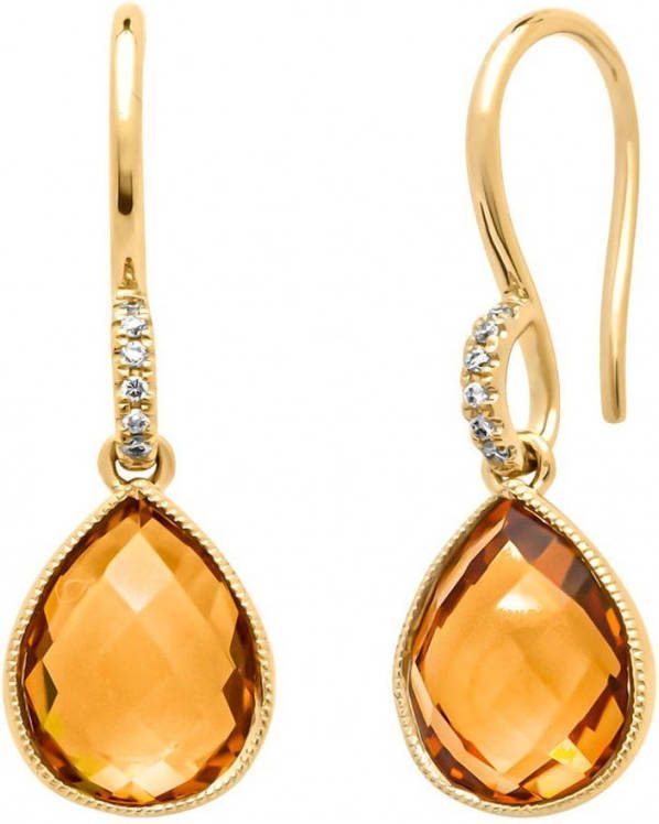 Diamond Point Geelgouden oorsieraden, 3 54 ct citrien, Philosophy