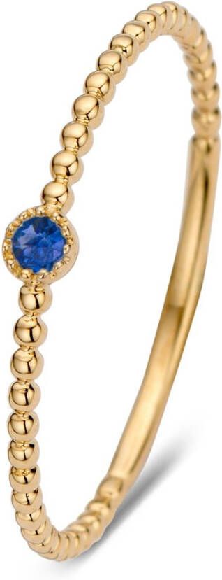 Diamond Point Geelgouden ring 0 05 ct blauwe saffier Joy