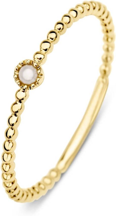 Diamond Point Geelgouden ring zoetwaterparel Joy