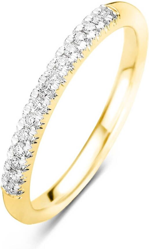 Diamond Point Ring van 14 karaat geelgoud met 0 14 ct diamant Ensemble