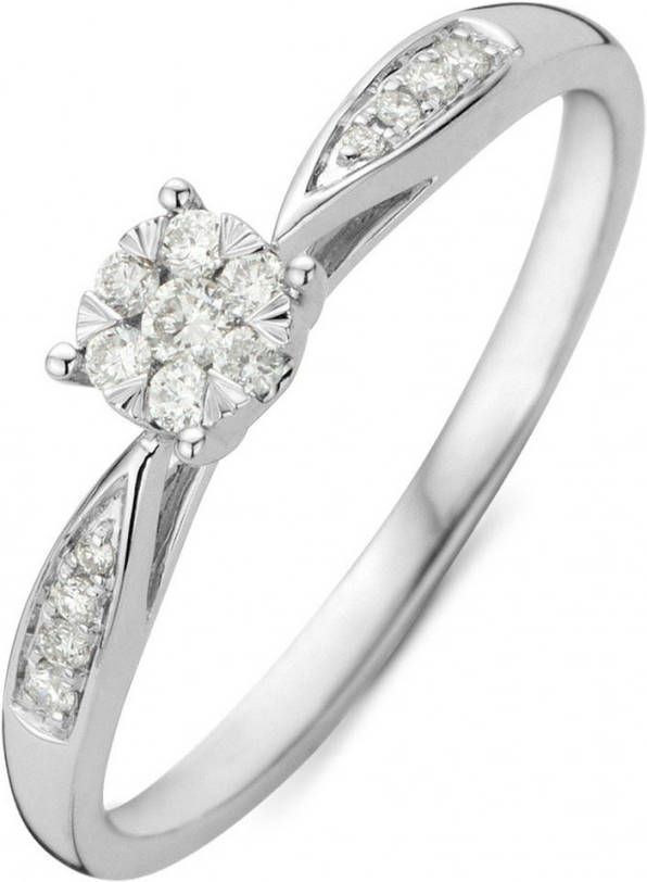 Diamond Point Ring van 14 karaat witgoud met 0 15 ct diamant Enchanted