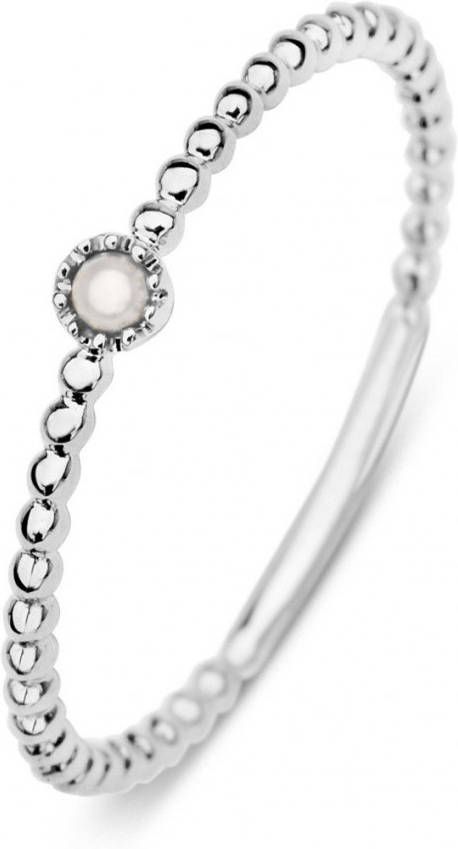 Diamond Point Witgouden ring zoetwaterparel Joy
