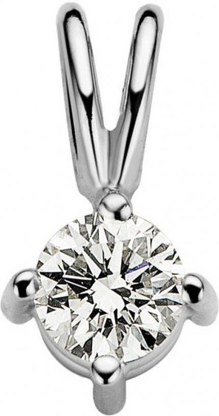 Diamond Point Witgouden solitair groeibriljant hanger, 0 19 ct 0 19 ct diamant Groeibriljant