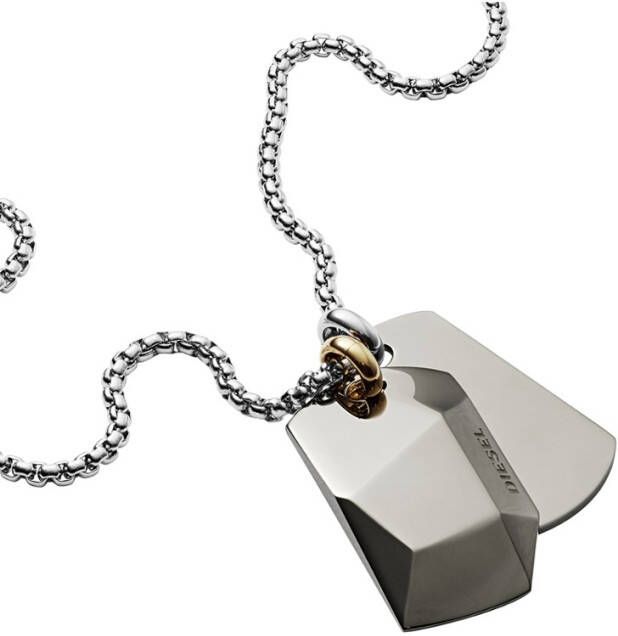Diesel Kettingen Double Dogtags DX1143040 Zilverkleurig