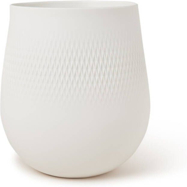 Villeroy & Boch Manufacture Collier Blanc Vaas Carre L 22, 5 cm