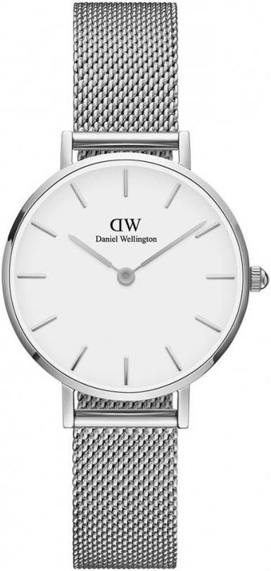 Daniel Wellington Petite Sterling Zilver Horloge Ø 28 mm Witte Wijzerplaat
