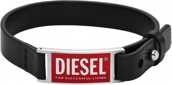 Diesel Armband van leer met logo DX1370040