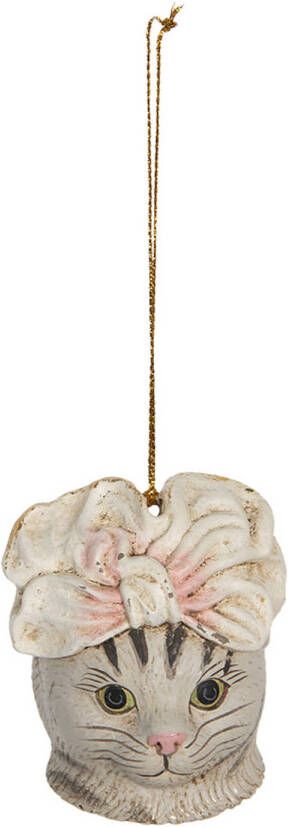 Clayre & Eef Hanger 7 Cm Wit Polyresin Woondecoratie Wit Woondecoratie