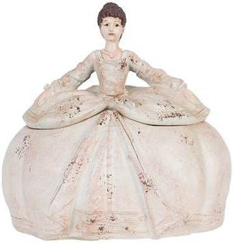 Clayre & Eef Sieradendoos Dame 22x18x21 cm Beige Kunststof Juwelendoos