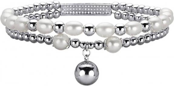 AMY VERMONT Armband met cultivé zoetwaterparel Wit