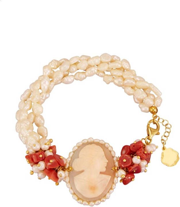 AMY VERMONT Armband met cultivé zoetwaterparels Multicolor