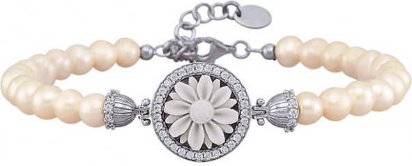 AMY VERMONT Armband met cultivé zoetwaterparels Wit