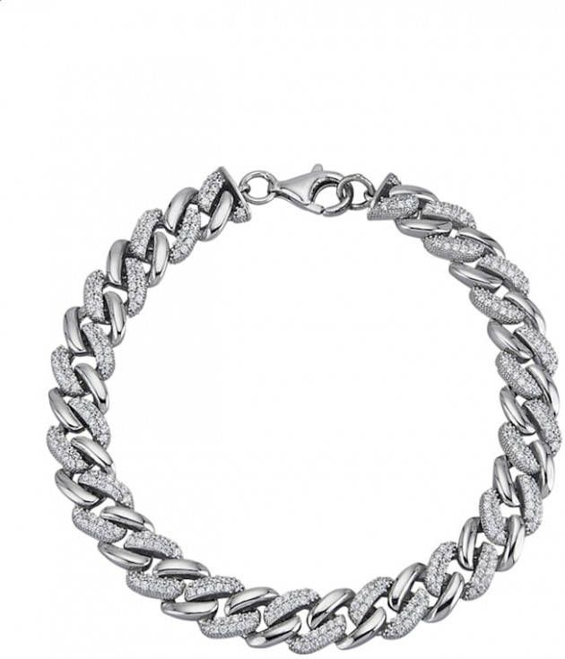 AMY VERMONT Armband met synth. zirkonia's Zilverkleur