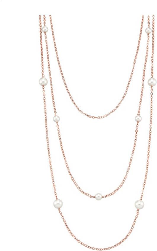 AMY VERMONT Collier met kristalsteentjes Roodgoudkleur