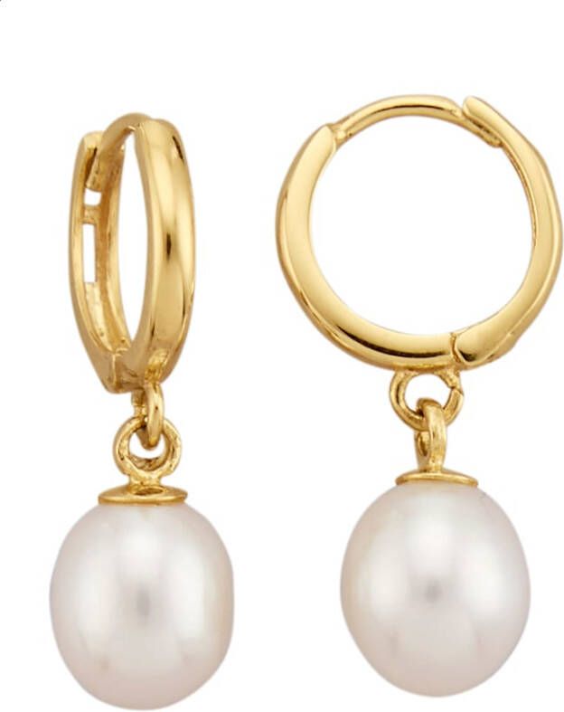 AMY VERMONT Creolen met cultivé zoetwaterparels Wit