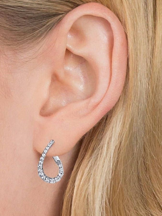 AMY VERMONT Creolen met synth. zirkonia's Zilverkleur