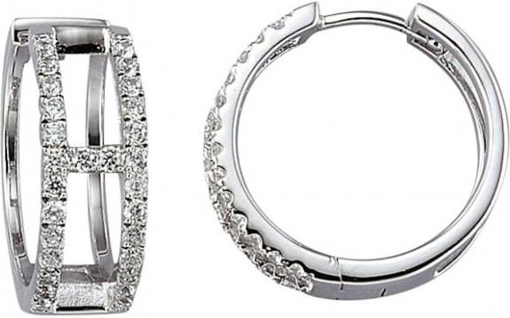 AMY VERMONT Creolen met synth. zirkonia's Zilverkleur