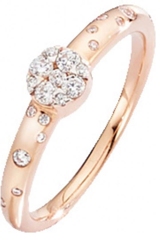 AMY VERMONT Damesring met 22 briljanten Roodgoudkleur