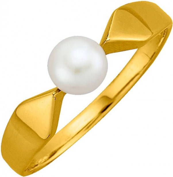 AMY VERMONT Damesring met cultivé zoetwaterparel Wit