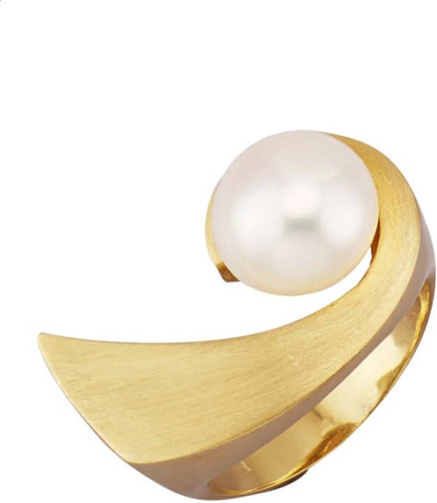 AMY VERMONT Damesring met cultivé zoetwaterparel Wit